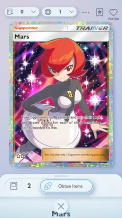 Mars Full Art Space-Time Smackdown Pokemon TCG Pocket Trade 2 Star ?? (English) - Image 1