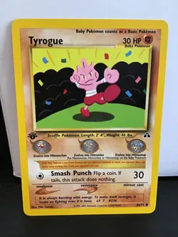 1st Edition Tyrogue 66/75 Pokemon Neo Discovery Common - Image 1