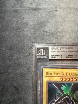 Yugioh BGS9 Red-Eyes Black Dragon SDJ-001 1st Edition NA Mint - Image 2