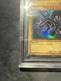 Yugioh BGS9 Red-Eyes Black Dragon SDJ-001 1st Edition NA Mint - Image 4