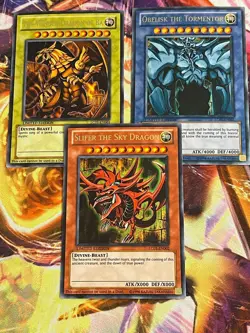 Gotterkarten 3er Set Gotter LC01 Slifer Obelisk RA Ultra Rare Englisch NM YUGIOH - Image 1