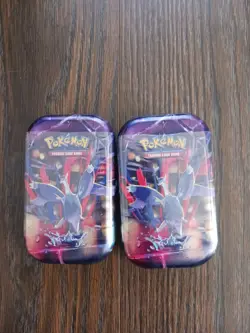 POKEMON TRADING CARD TIN LOT OF TWO/ BRAND NEW TCG MEGA EVOLITION SERIES - Image 1