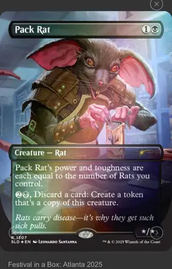 Pack Rat 1307 FOIL Secret Lair MTG Card in Hand Ready To Ship - Image 1