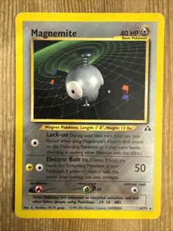 Magnemite - 26/75 - Pokemon Neo Discovery Unlimited Rare Card WOTC DAMAGED - Image 1