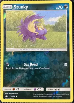 Stunky 75/156 Sm-Ultra Prism Reverse Holo - Pokemon Card - Image 1