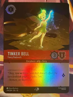 Tinker Bell Fancy Footwork 214/204 EPIC Disney Lorcana Card Whispers In The Well - Image 1