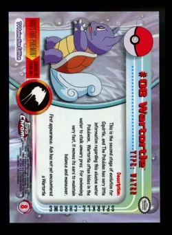 SPARKLE Wartortle #08 Topps Chrome 2000 Series 1 T.V Holo Pokemon Card TCG - Image 2