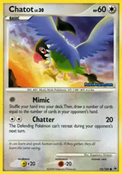 Pokemon - Chatot - 55/100 - Common - Majestic Dawn - NM - Image 1