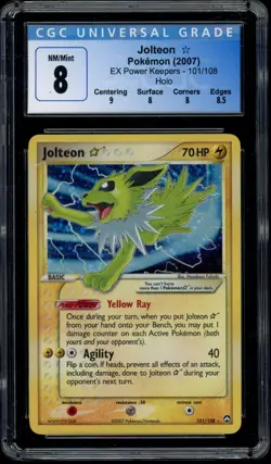 Pokemon Jolteon EX Power Keepers Gold Star Holo Rare #101 CGC 8 NM-MT - Image 1