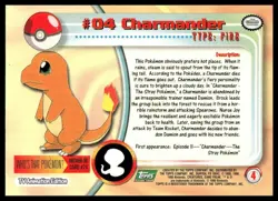 Topps Pokemon Charmander #04 1999 TV Animation Edition Non Holo Green Logo NM - Image 2