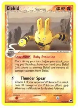 Elekid (Delta Species) - 48/101 - Common HP, English Pokemon EX Dragon Frontiers - Image 1