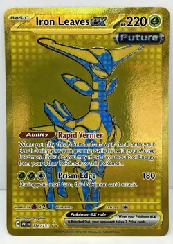 Pokemon TCG Iron Leaves Ex 176/131 Gold Secret Rare Prismatic Evolutions NM - Image 1