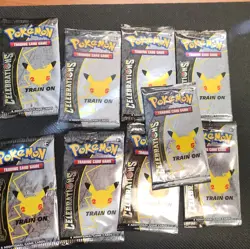 POKEMON TCG! 9 x 25th Anniversary Celebrations BOOSTER PACK SEALED BRAND NEW - Image 1