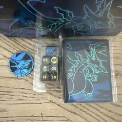 Pokemon Phantasmal Flames ETB Mega Charizard Sleeves Coin Dice and Box *NO PROMO - Image 2