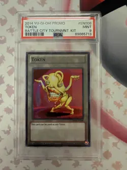Ojama Yellow Token - TKN4-EN008 - Super Rare - PSA 9 Mint Condition NM Near Mint - Image 1