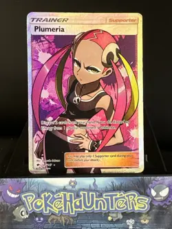 Pokemon Card Plumeria 145/147 Burning Shadows Full Art Trainer Played - Image 1