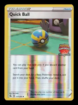 Pokemon Card Quick Ball 237/264 North America NAIC Fusion Strike Promo EX 2021 - Image 1