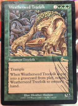 Magic MTG Weatherseed Treefolk - Artist Signed Heather Hudson - Urza's Legacy - Image 2