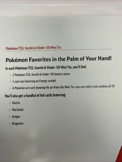 Pokemon Scarlet & Violet 151 (4 Mini Tins + 4 Promo Cards Bundle) SAMS Sold Out - Image 3