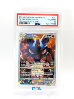 PSA 10 Pokemon Lucario VSTAR SWSH291 Crown Zenith ETB Holo Black Star Promo - Image 1