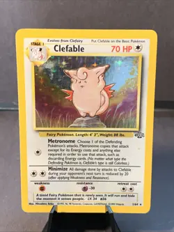 Pokemon TCG Clefable #1/64 Jungle Set Unlimited Holo Rare WOTC VTG 1999 - Image 1