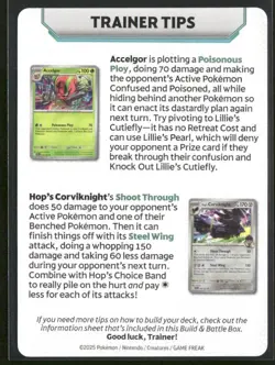 Pokemon TCG Journey Together Game Tip Card PreRelease Kit Card Lillie & Clefairy - Image 2