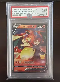2021 POKEMON SWSH PROMO CELEBRATIONS COLLECTION LANCE'S CHARIZARD V PSA 9 - Image 1