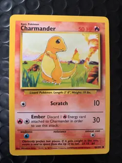 Pokemon Tcg Base Set Charmander Unlimited 46/102 NM - Image 1