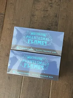Phantasmal Flames Pokemon Center ETB Elite Trainer Box Set Lot of 2 New IN HAND - Image 2