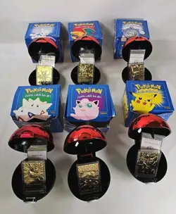 Pokemon 23k Gold Plated Trading Card - Complete Set - Blue Box - Lot Of 6 - Image 1