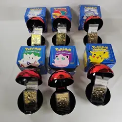 Pokemon 23k Gold Plated Trading Card - Complete Set - Blue Box - Lot Of 6 - Image 2