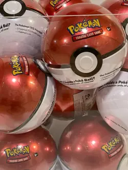 Pokemon Poke Ball Red Tins Lot of 14 with Acrylic Case for Store Display Ship WW 820650808425 - Image 1