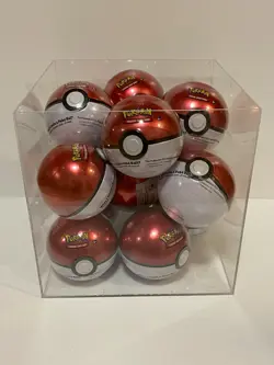 Pokemon Poke Ball Red Tins Lot of 14 with Acrylic Case for Store Display Ship WW 820650808425 - Image 2