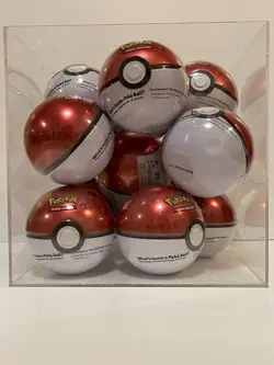 Pokemon Poke Ball Red Tins Lot of 14 with Acrylic Case for Store Display Ship WW 820650808425 - Image 3