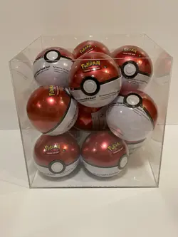 Pokemon Poke Ball Red Tins Lot of 14 with Acrylic Case for Store Display Ship WW 820650808425 - Image 4
