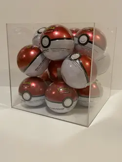Pokemon Poke Ball Red Tins Lot of 14 with Acrylic Case for Store Display Ship WW 820650808425 - Image 5