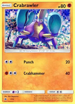 Pokemon 2017 McDonalds "Crabawler" Holo! #7/12! NM-M! - Image 1