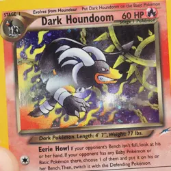 Dark Houndoom 7/105 Vintage Neo Destiny Holo Pokemon TCG Card 2002 Moderate MP - Image 4
