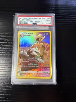 PSA 9 MINT Excadrill Cosmic Eclipse Full Art Secret Rare Pokemon Card 246/236 - Image 1