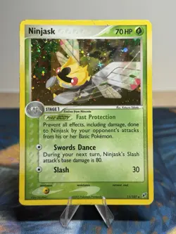 Ninjask EX Deoxys 13/107 Holo Rare Pokemon Card MP - Image 1