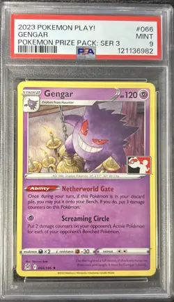 PSA 9 MINT Gengar 066 Prize Pack Series 3 Stamped Promo Graded Pokemon Card - Image 1