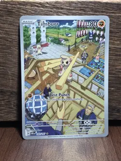 Pokemon TCG Timburr Holo Illustration Rare Card 183/167 Sv06 Twilight Masquerade - Image 1