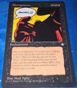 ALTERED 1X Necropotence magic the gathering hand painted Star wars - Image 1