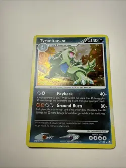 Pokemon Tyranitar Diamond & Pearl Mysterious Treasures Holo 17/123 NM Rare SWIRL - Image 1