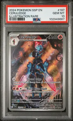 2024 POKEMON SSP EN-SURGING SPARKS ILLUSTRATION RARE #197 CERULEDGE PSA 10 - Image 1