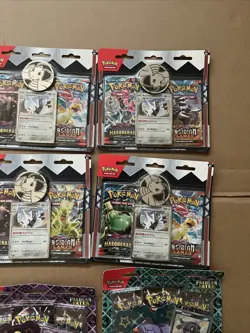 Pokemon TCG Lot Of 6 - 2 Paldean Fates Sticker + 4 Obsidian & Twilight Blisters - Image 3