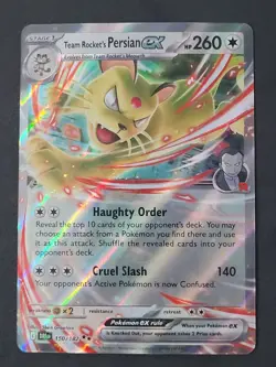 Team Rocket's Persian ex 150 NM Double Rare Destined Rivals Pokemon TCG - Image 1