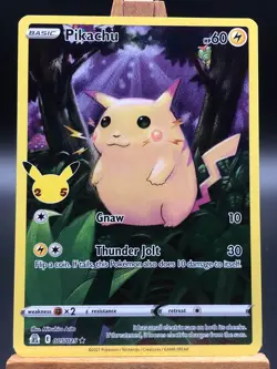 2021 Pokemon Celebrations Pikachu Full Art Holo English 005/025 Near Mint NM - Image 1