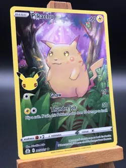 2021 Pokemon Celebrations Pikachu Full Art Holo English 005/025 Near Mint NM - Image 2