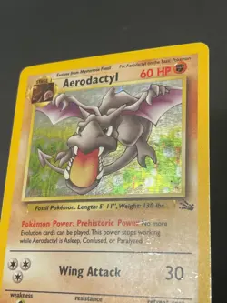 Aerodactyl 1/62 Unlimited Holo Rare WotC Pokemon Fossil - Image 2